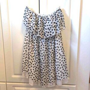 The Hanger Strapless Black/White Polka Dot Women's Top, Size Medium